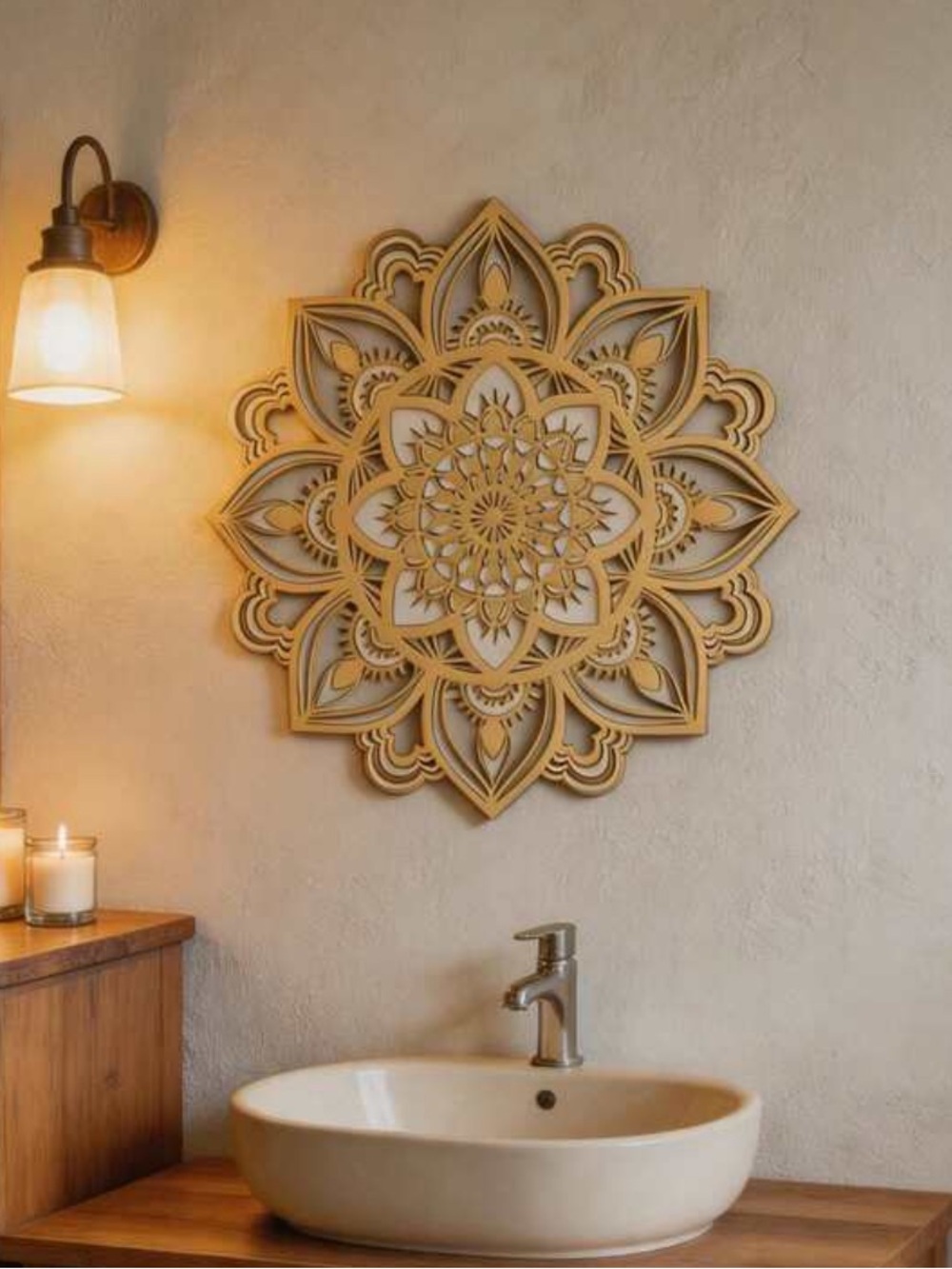 Gold Mandala Metal Wall Art - Decorative Home Wall Decor